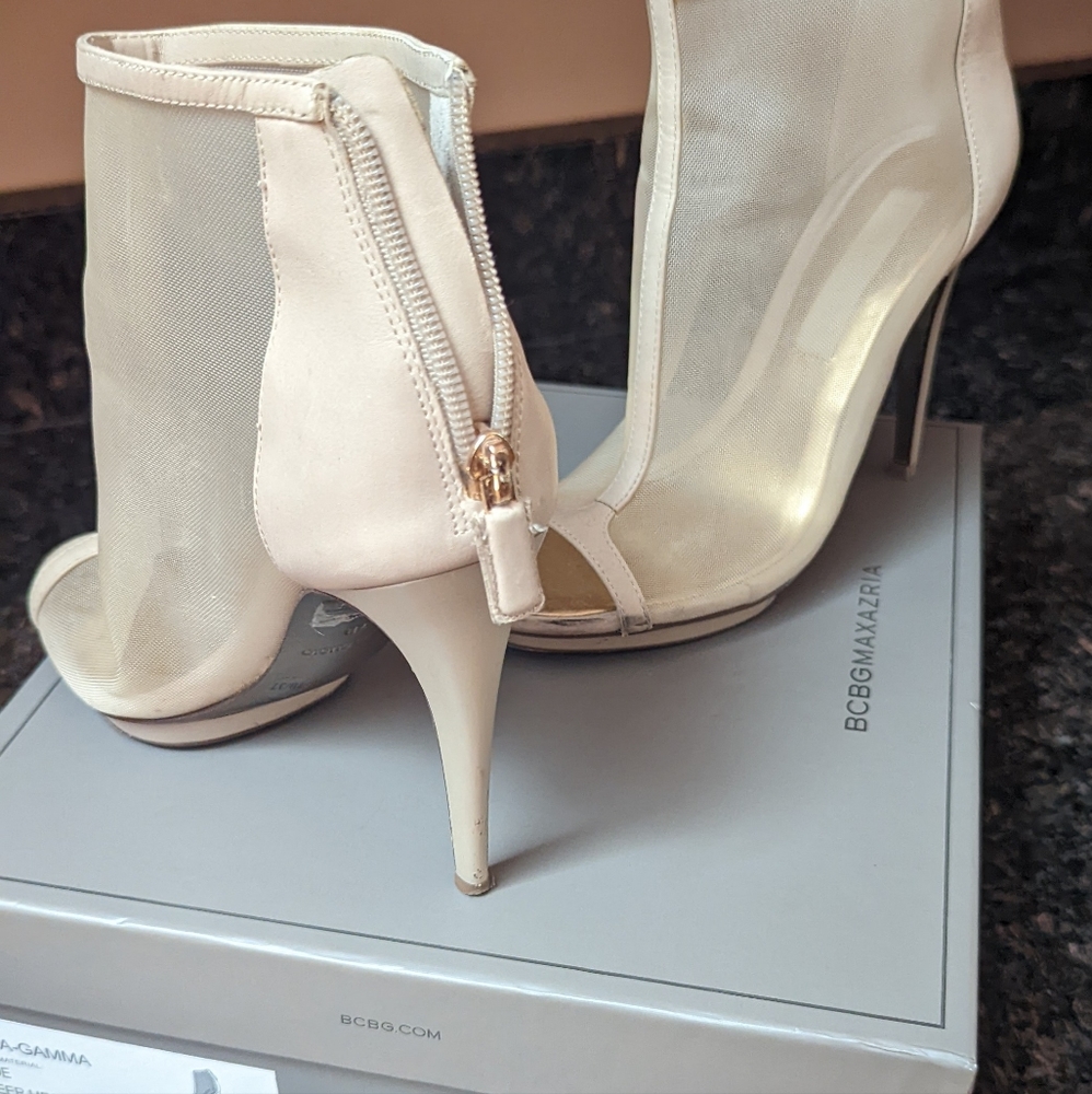 Nude Mesh/sheer Nappa Heels